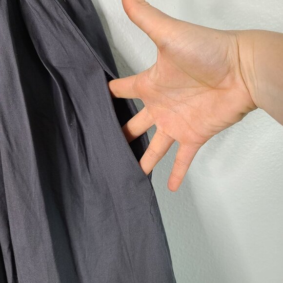 Necessary Objects Gray Short Sleeve Wrap Dress Cotton Blend‎ Ruffle Neck Small - Picture 7 of 12